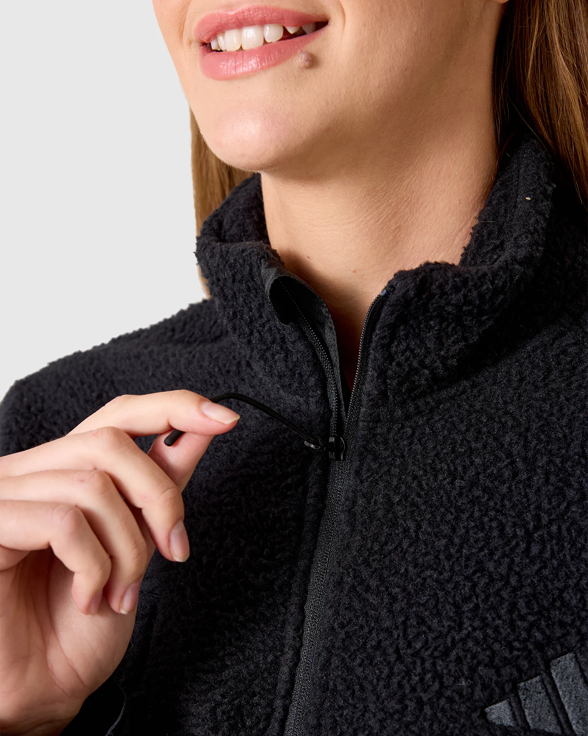 NFFC adidas Women's City Tech Black Half Zip Fleece - Image 3