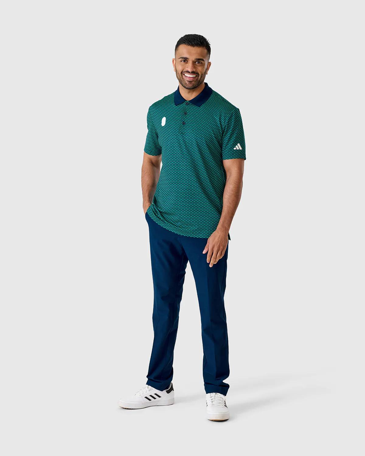 NFFC Adidas Golf BTC Teal Textured Polo - Image 3