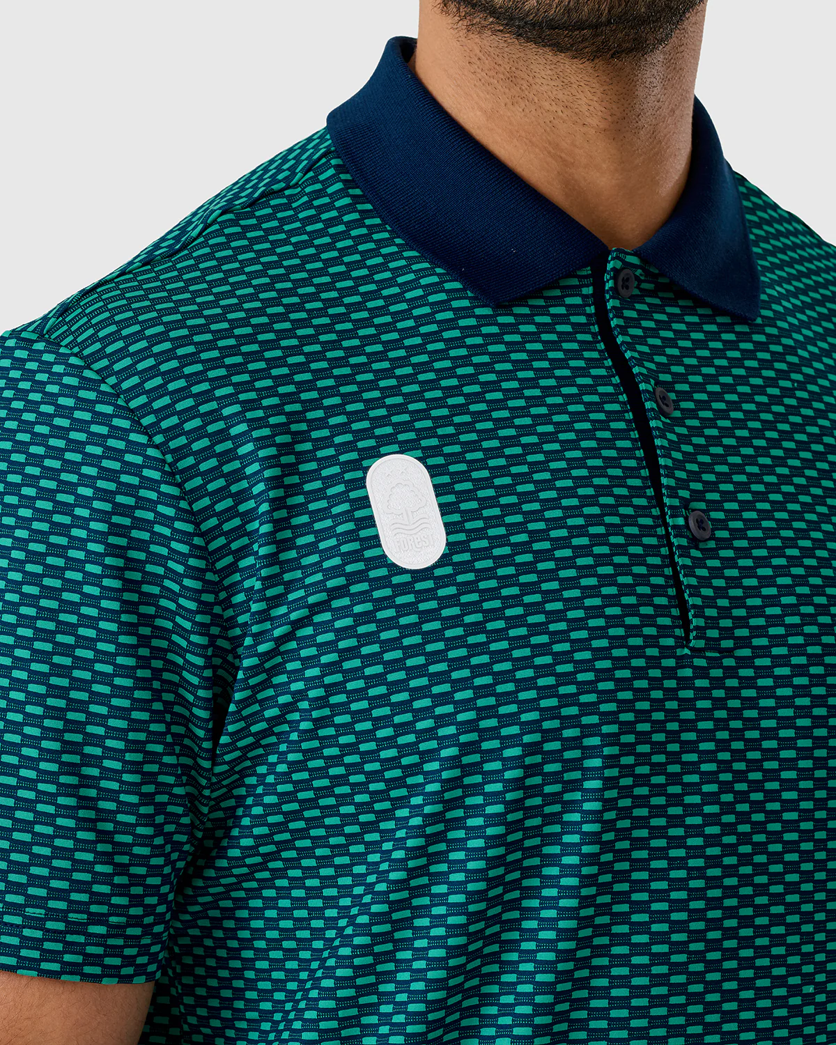 NFFC Adidas Golf BTC Teal Textured Polo - Image 4