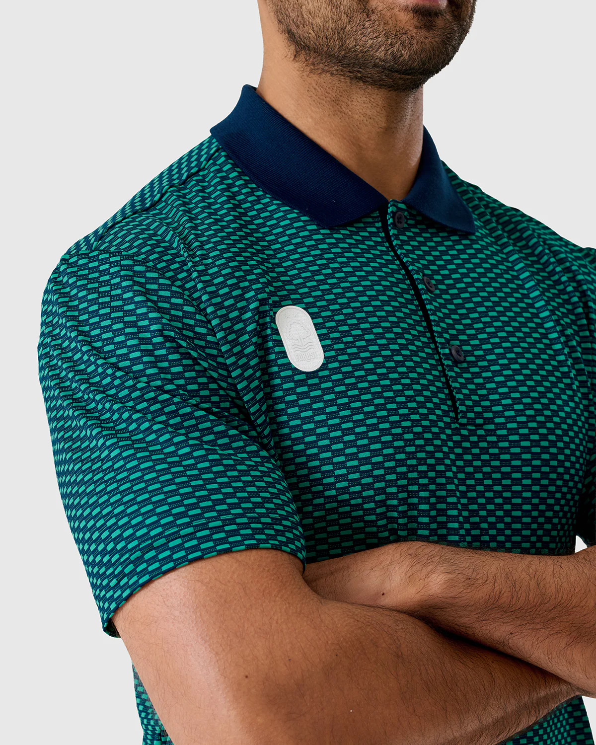 NFFC Adidas Golf BTC Teal Textured Polo - Image 6