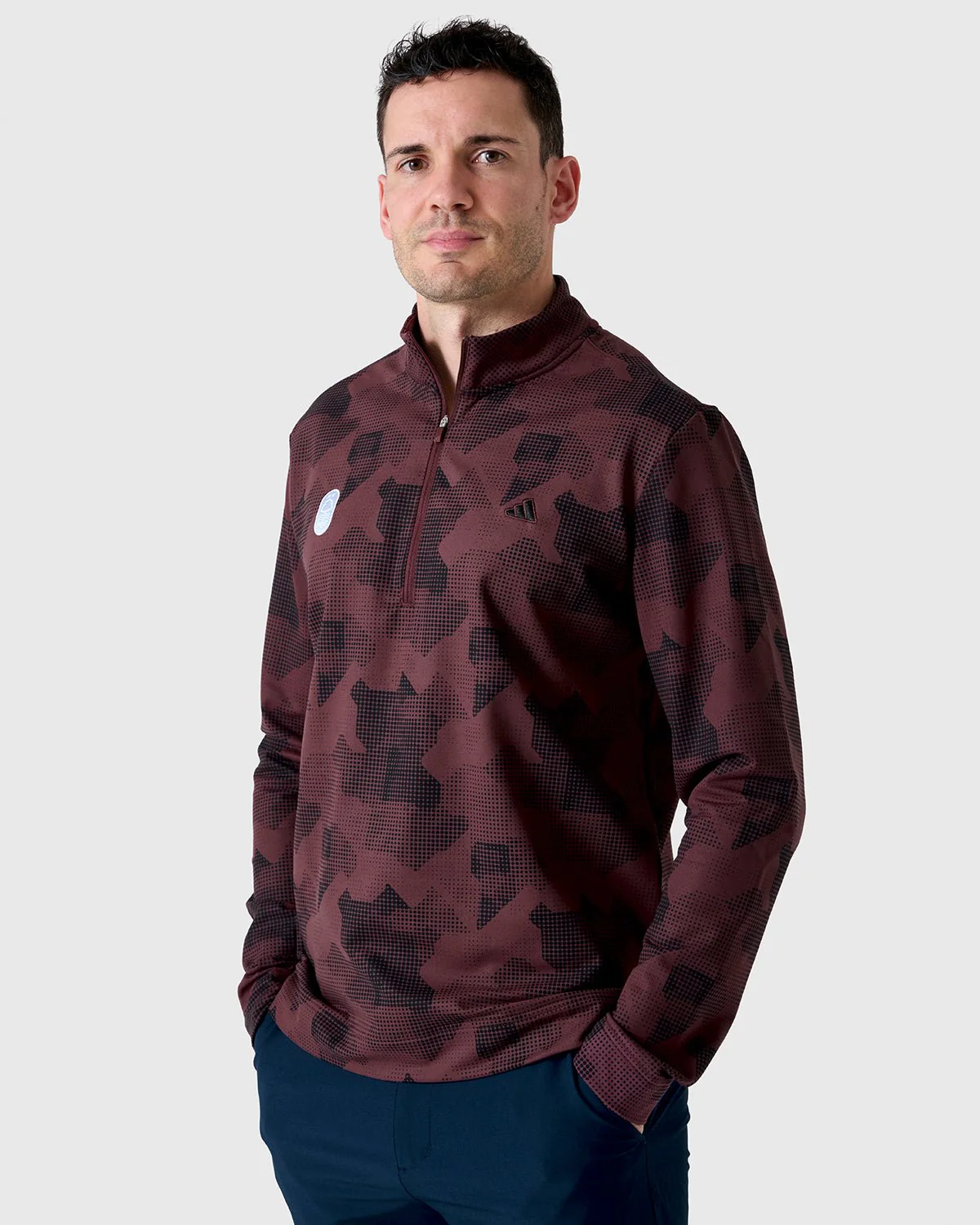 NFFC Adidas Golf Go-To Print 1/4 Zip Top