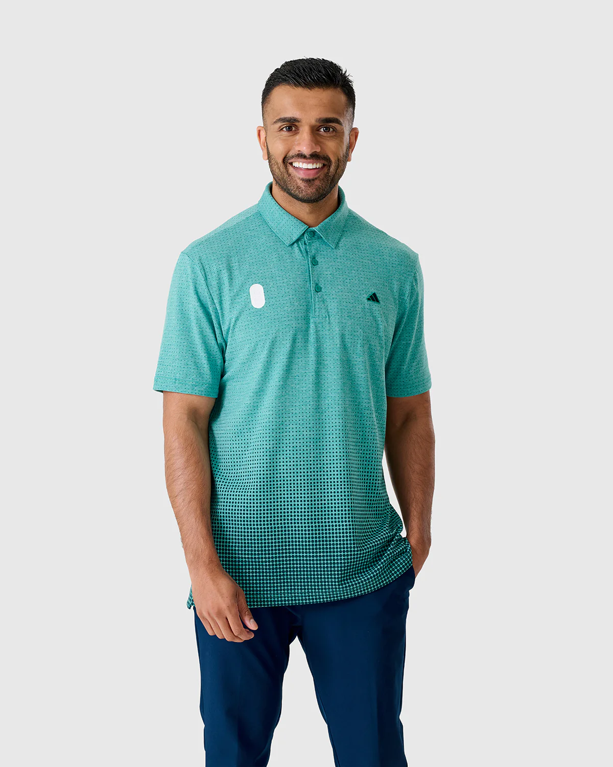 NFFC Adidas Golf Go-To Teal Rise Print Polo