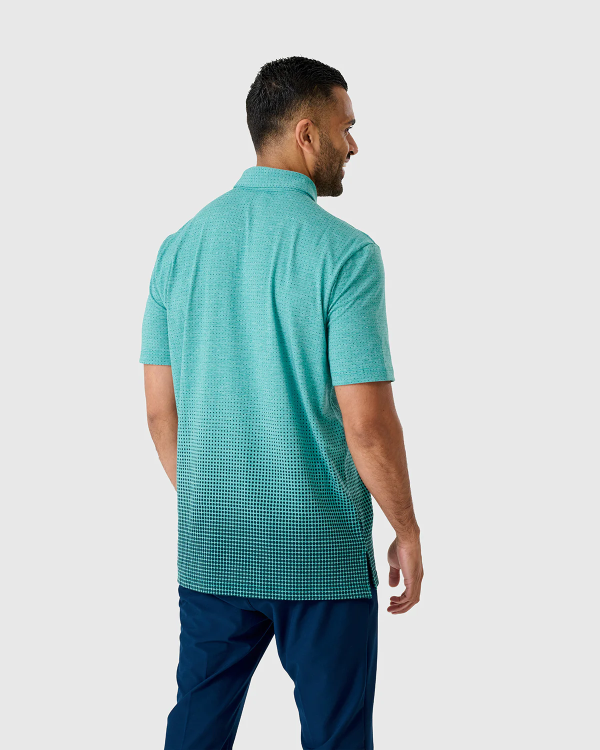 NFFC Adidas Golf Go-To Teal Rise Print Polo - Image 3