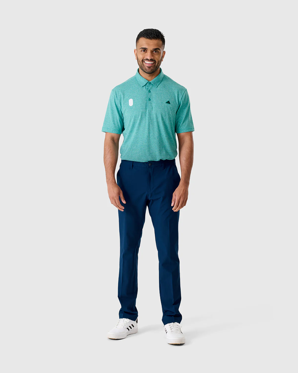 NFFC Adidas Golf Go-To Teal Rise Print Polo - Image 4