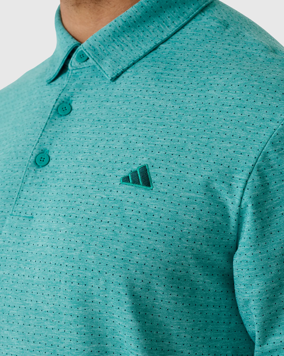 NFFC Adidas Golf Go-To Teal Rise Print Polo - Image 6