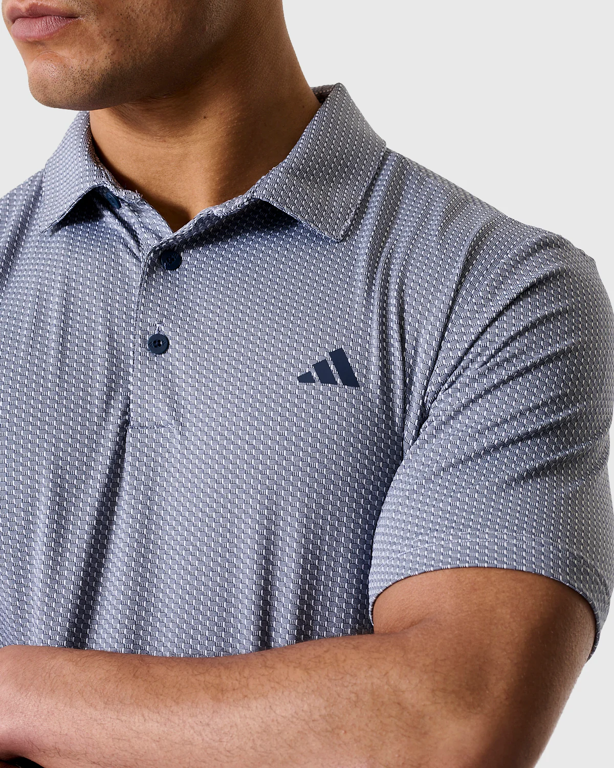 NFFC Adidas Golf Performance Textured Navy Polo - Image 2
