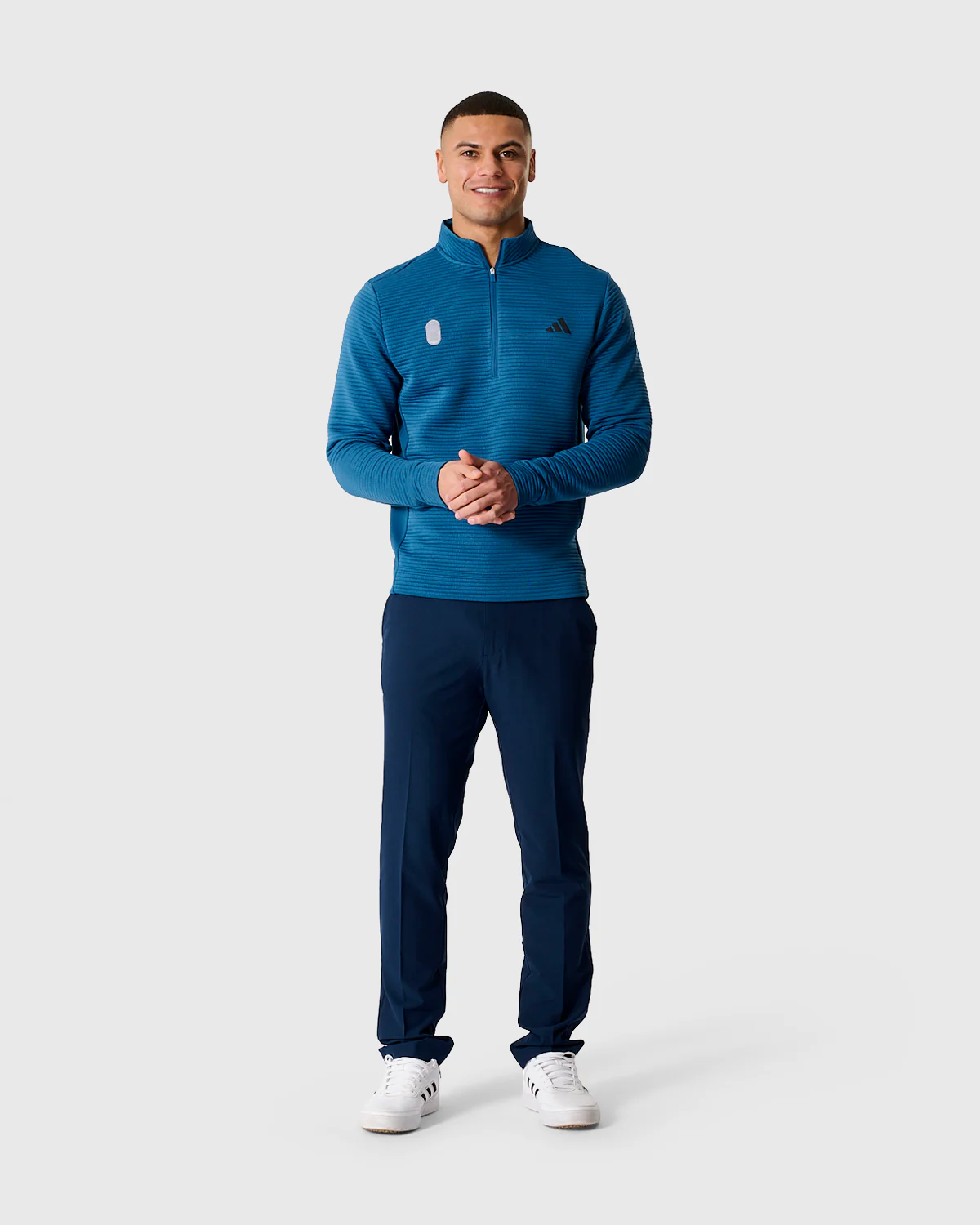 NFFC Adidas Golf Ultimate365 DWR Dusky Petrol 1/4 Zip Top - Image 5
