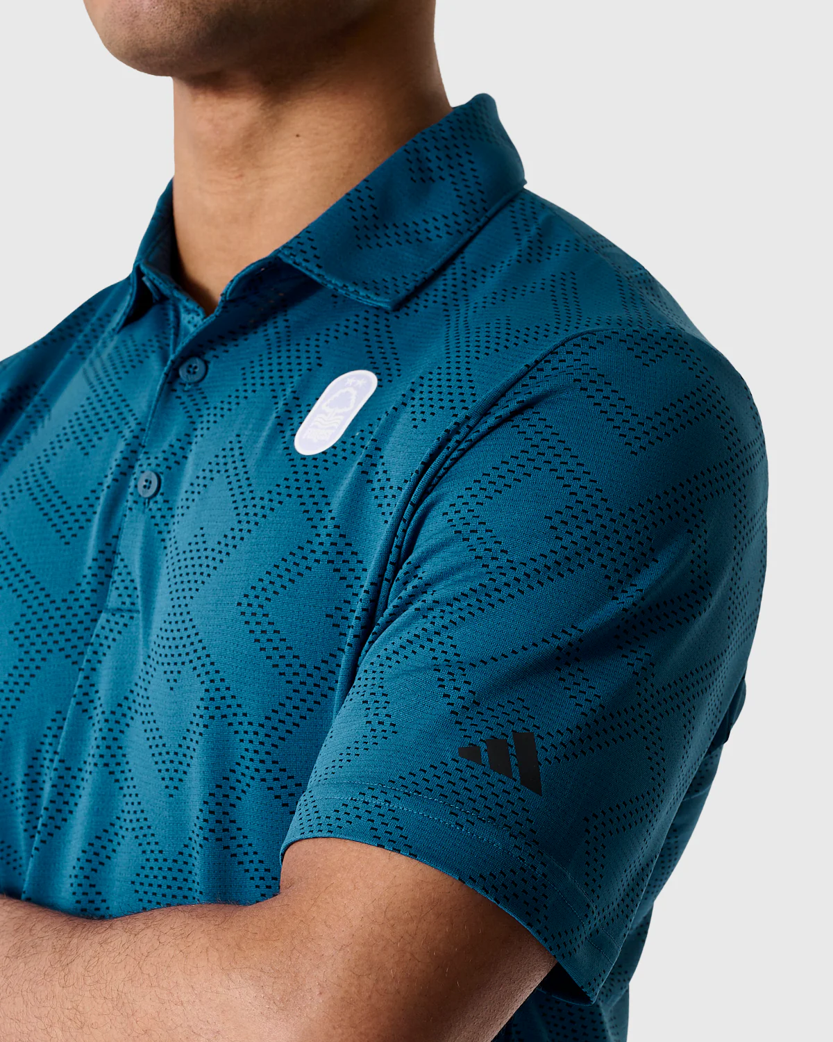 NFFC Adidas Golf Ultimate365 Jacquard Navy Polo - Image 2