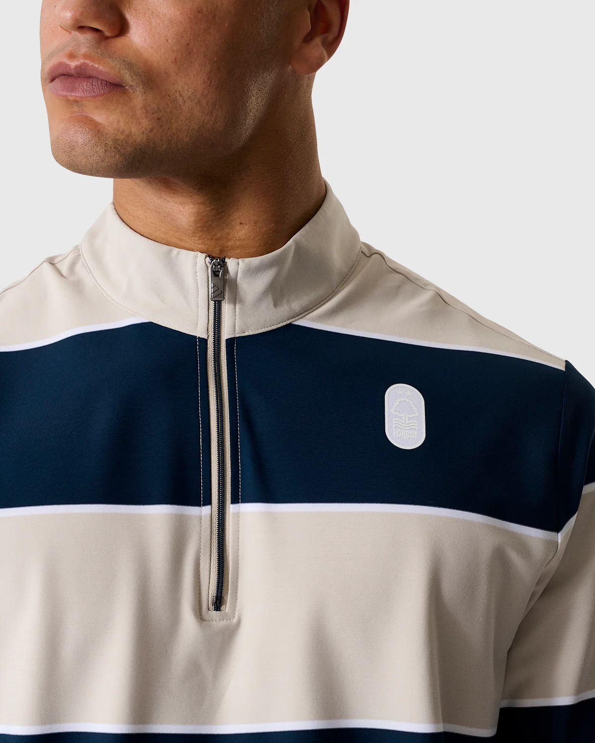 NFFC Adidas Golf Ultimate365 Navy Stripe 1/4 Zip Top - Image 2