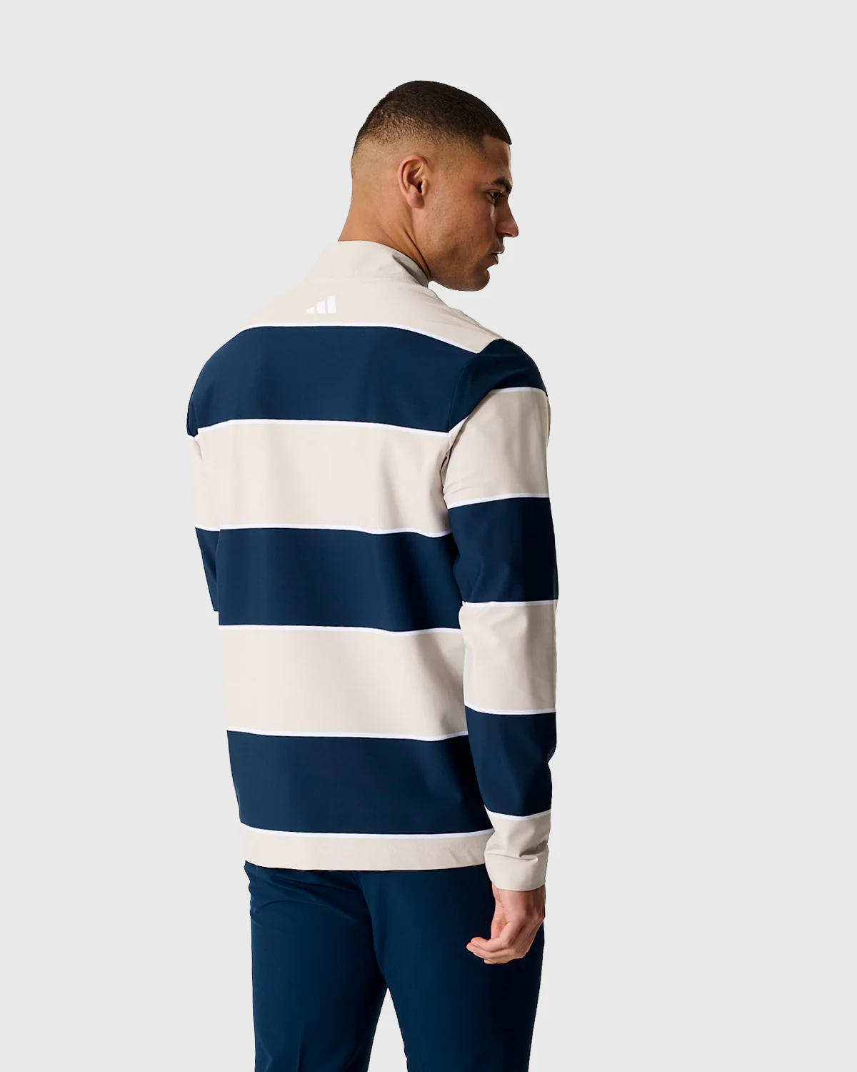 NFFC Adidas Golf Ultimate365 Navy Stripe 1/4 Zip Top - Image 5