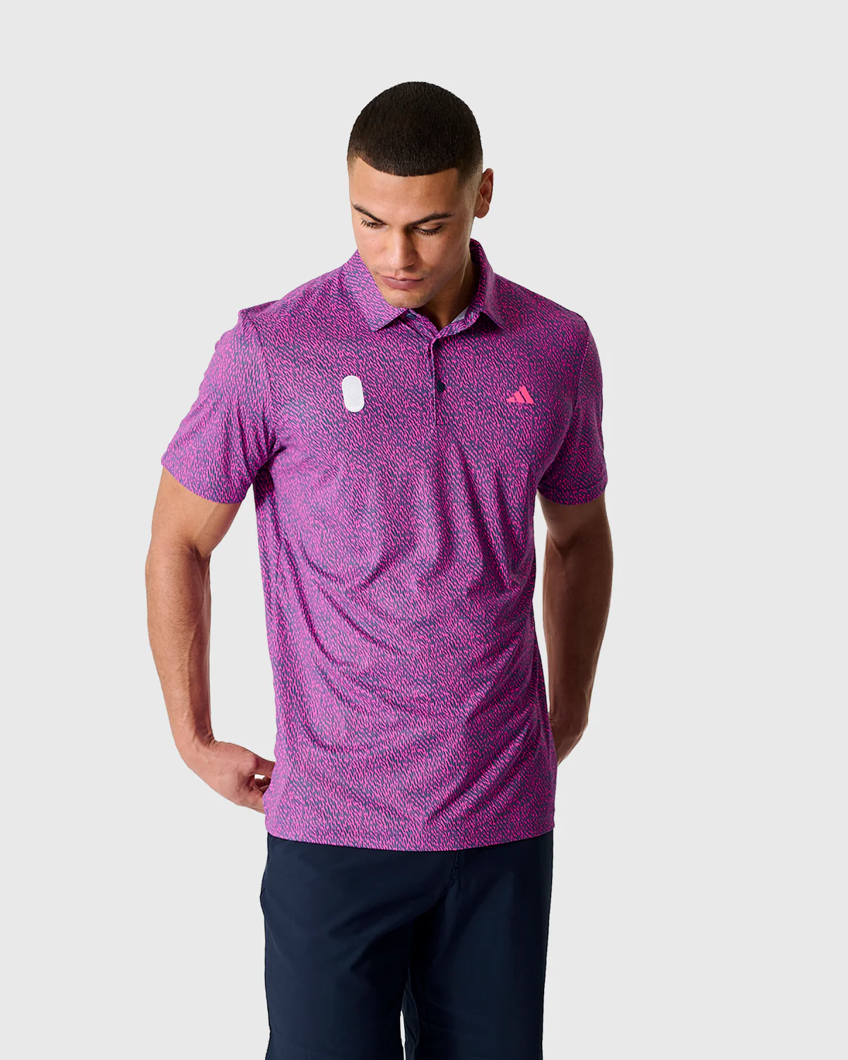 NFFC Adidas Golf Ultimate365 Print Pink Polo - Image 5