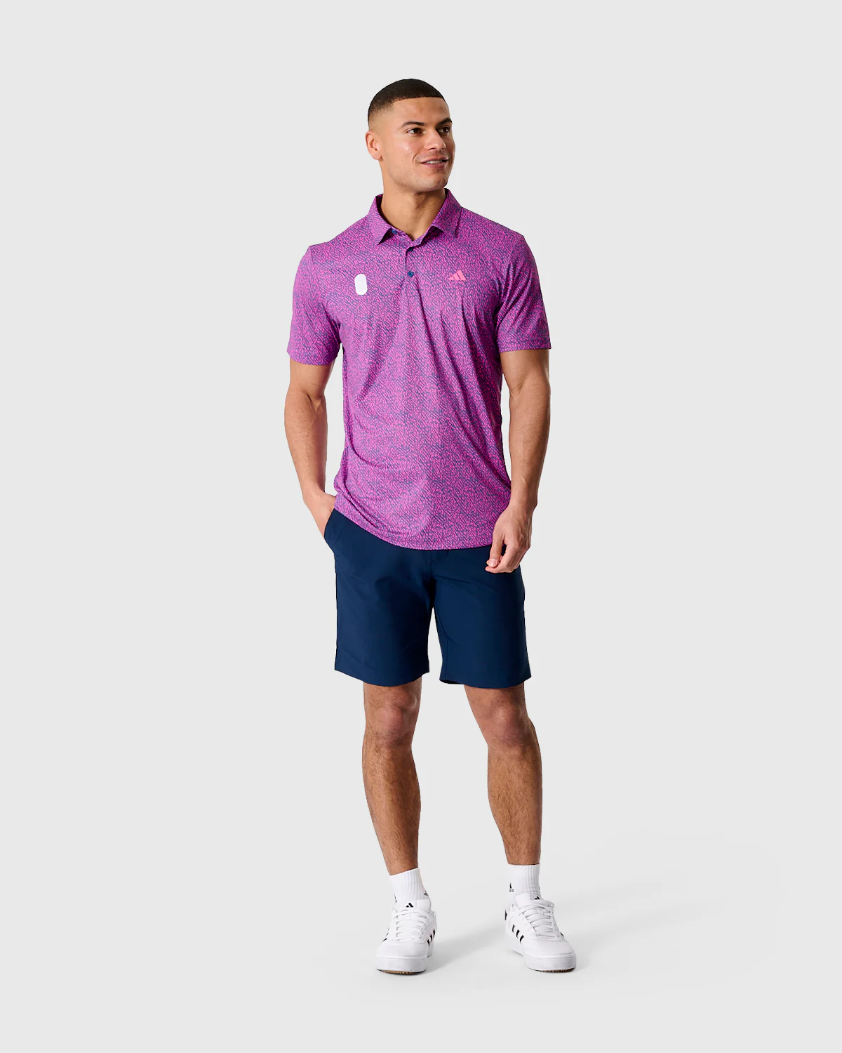 NFFC Adidas Golf Ultimate365 Print Pink Polo - Image 6