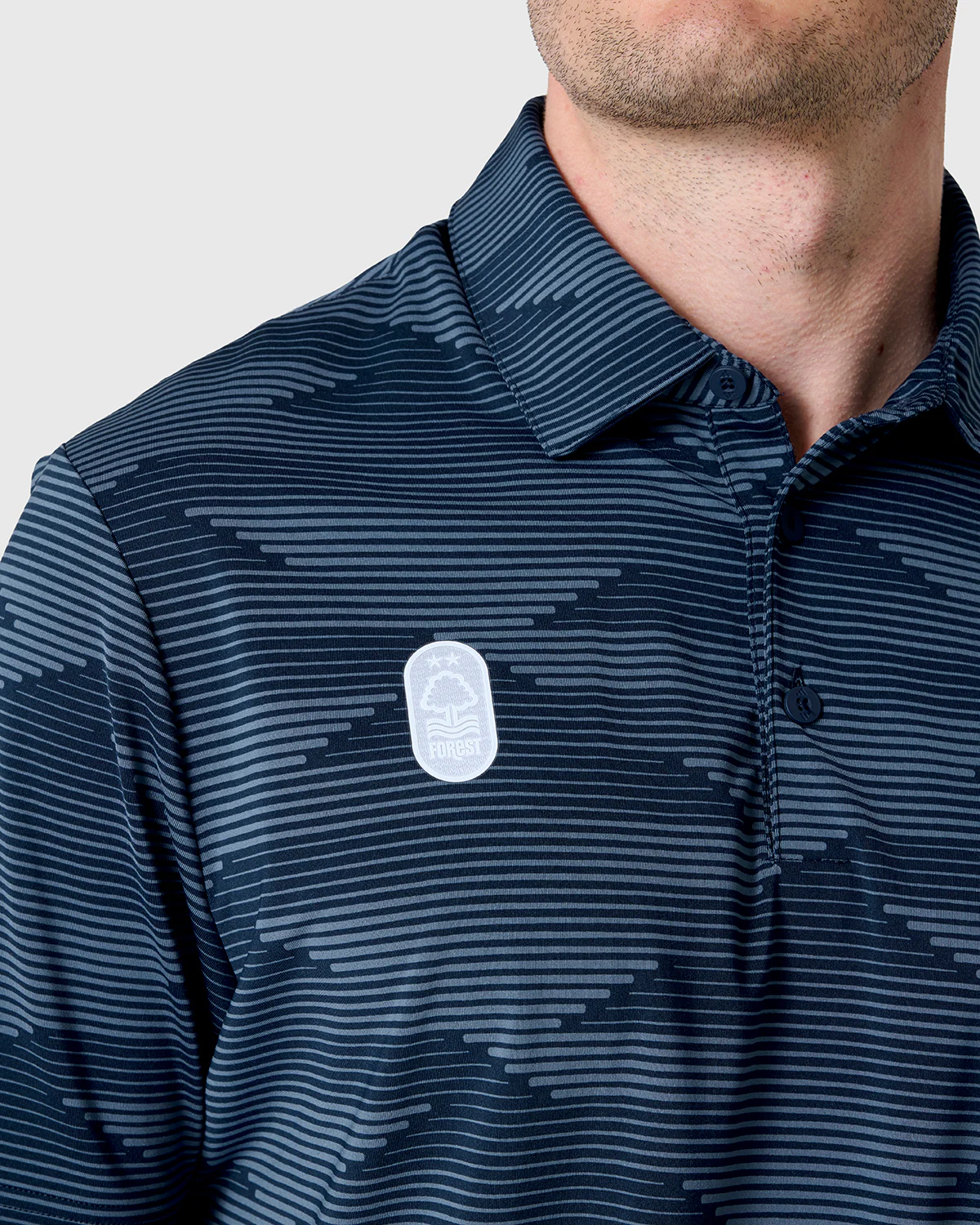 NFFC Adidas Golf Ultimate365 Speed Stripe Navy Polo Shirt - Image 4