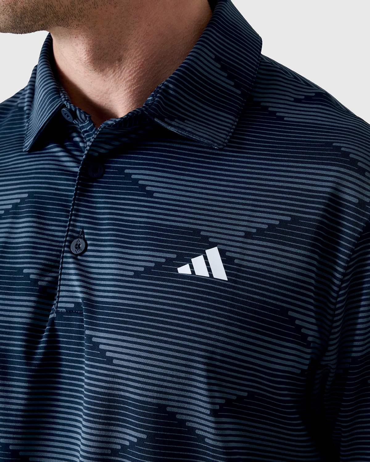 NFFC Adidas Golf Ultimate365 Speed Stripe Navy Polo Shirt - Image 5