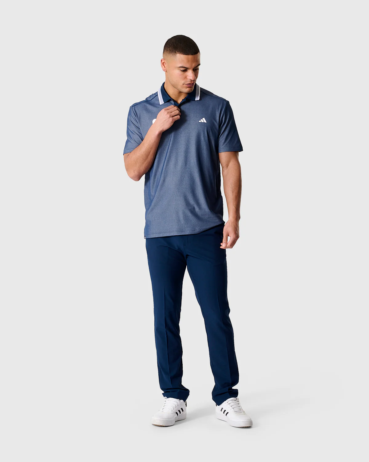 NFFC Adidas Golf Ultimate65 Navy Twist Knit Polo - Image 3