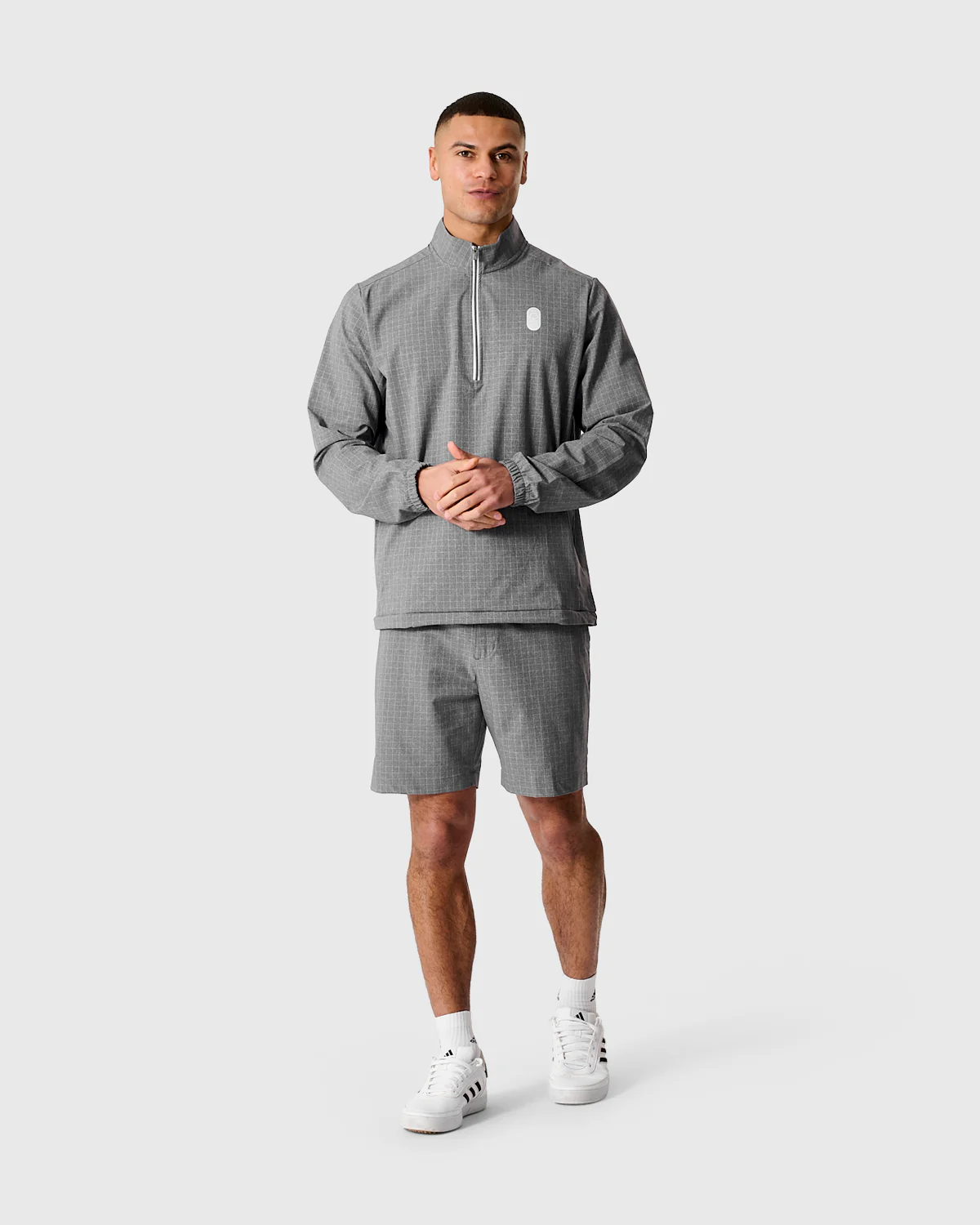 NFFC Adidas Golf Ultimate365 Grey Woven 1/4 Zip Top - Image 3