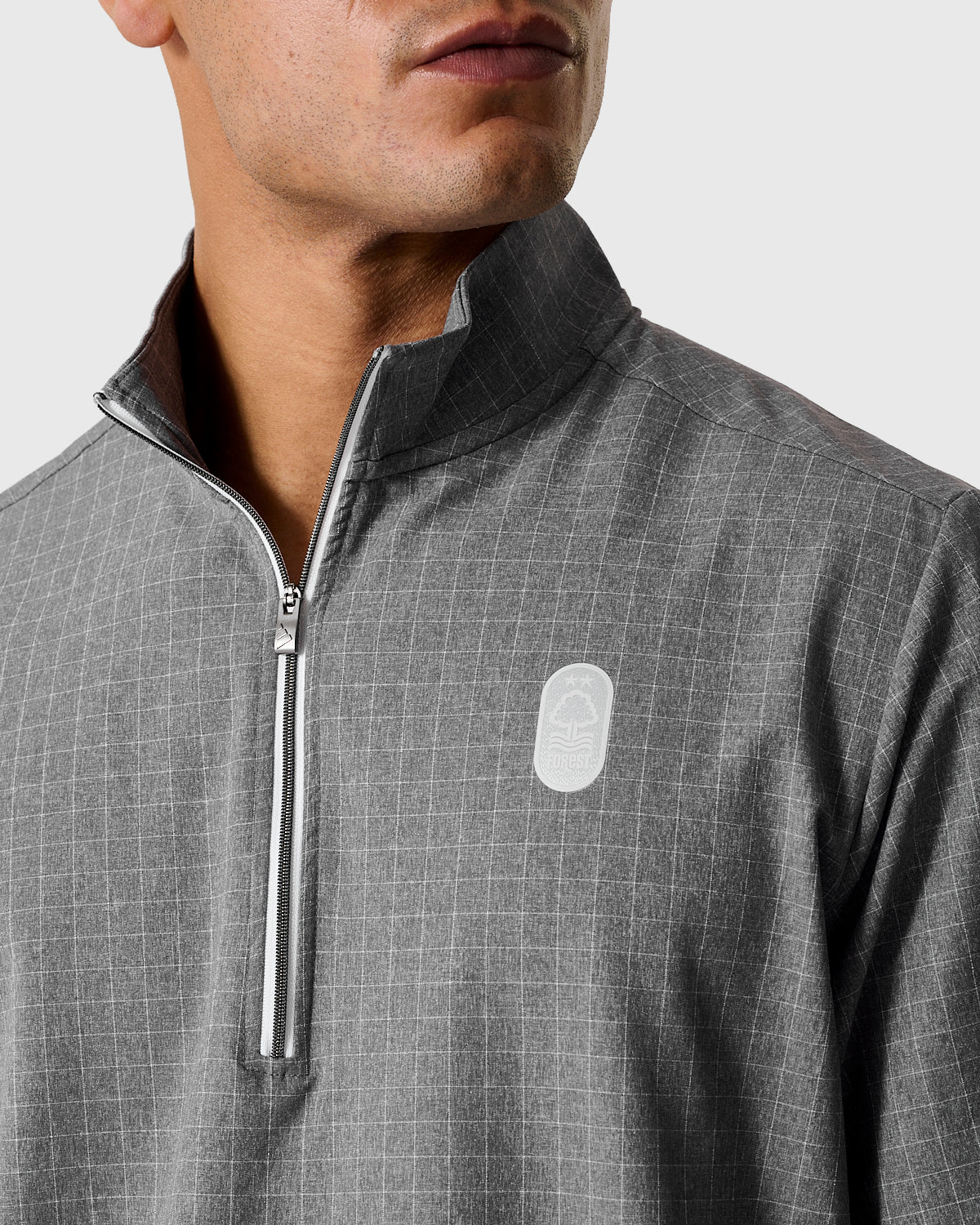 NFFC Adidas Golf Ultimate365 Grey Woven 1/4 Zip Top - Image 4