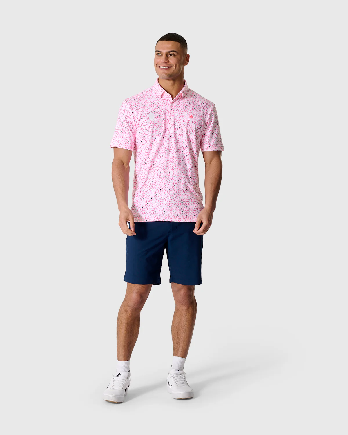 NFFC Adidas Golf Ultimate365+ White Print Polo - Image 2