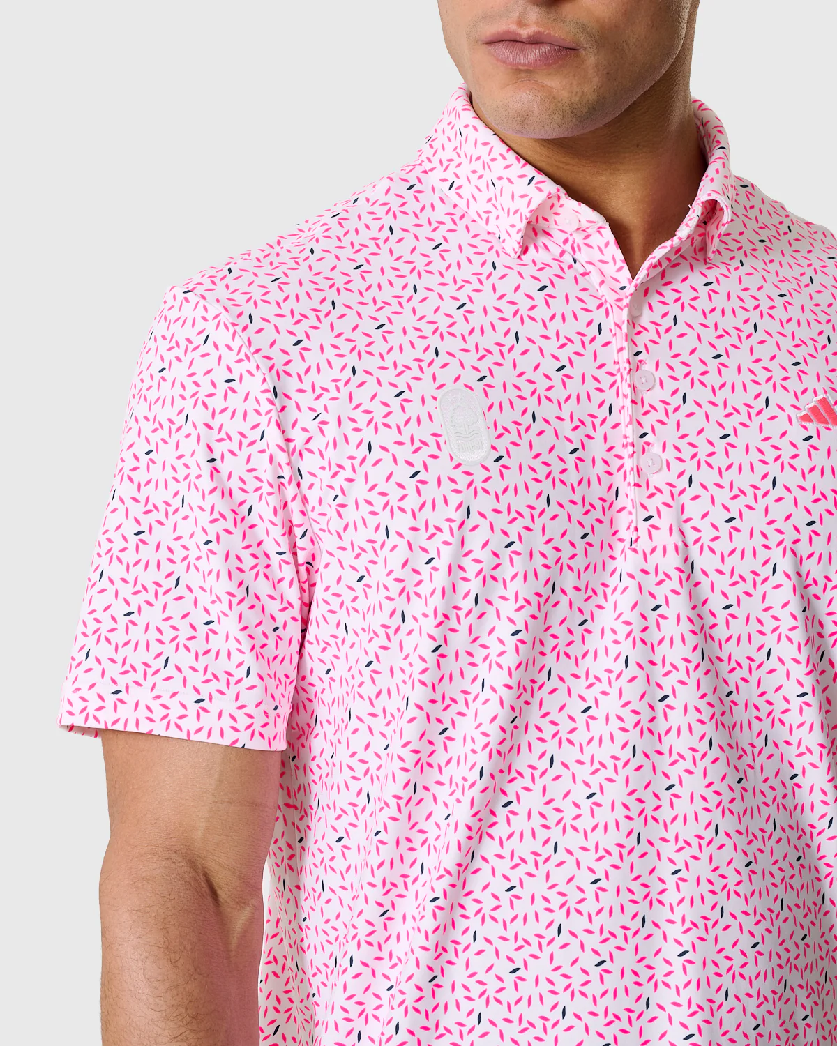 NFFC Adidas Golf Ultimate365+ White Print Polo - Image 4