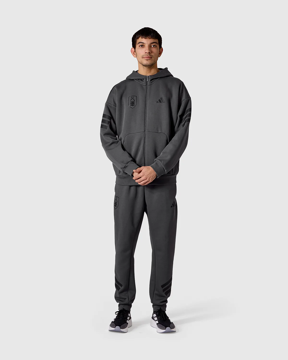NFFC adidas Grey Future Icons 3-Stripe Joggers - Image 3