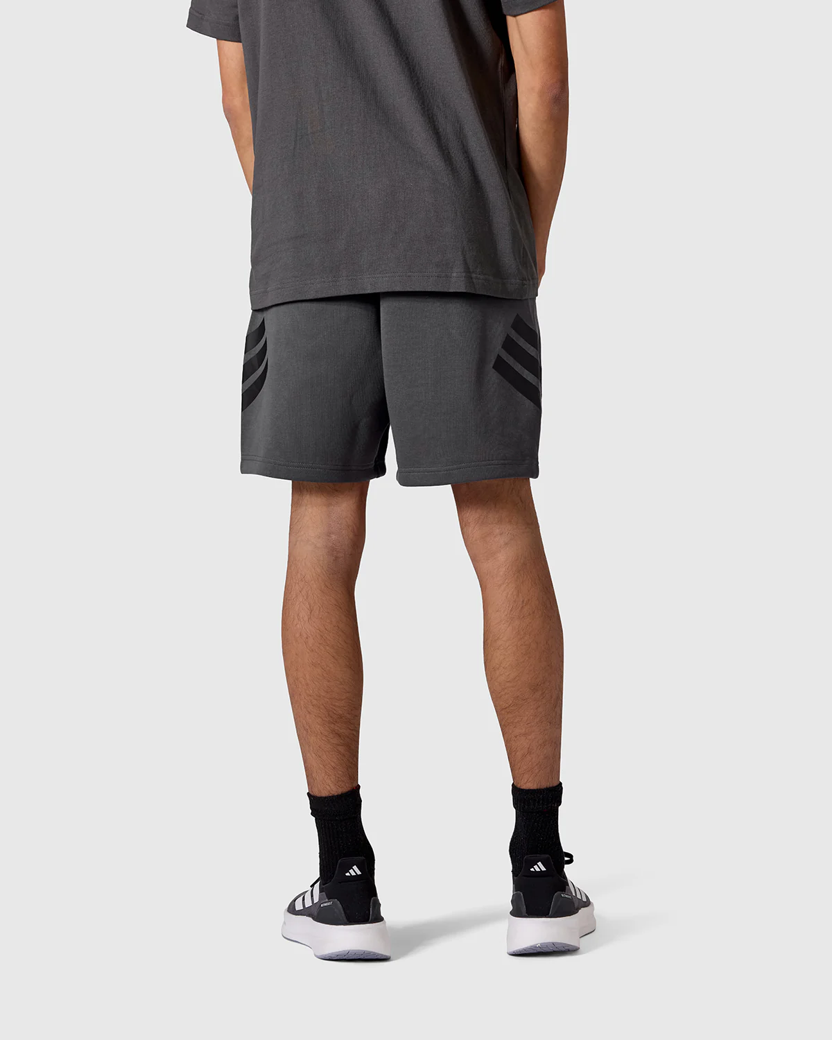 NFFC adidas Grey Future Icons 3-Stripe Shorts - Image 3