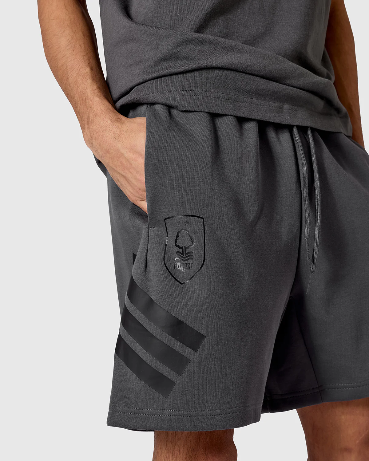 NFFC adidas Grey Future Icons 3-Stripe Shorts - Image 6
