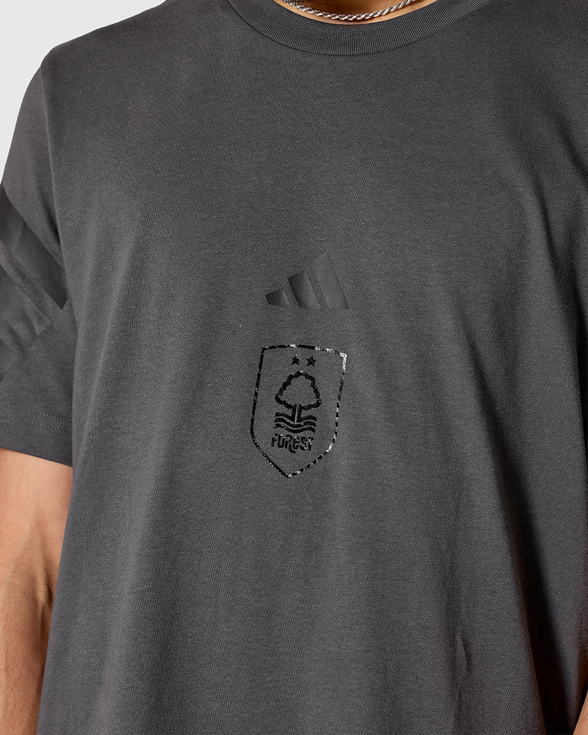 NFFC adidas Grey Future Icons 3-Stripe T-Shirt - Image 4
