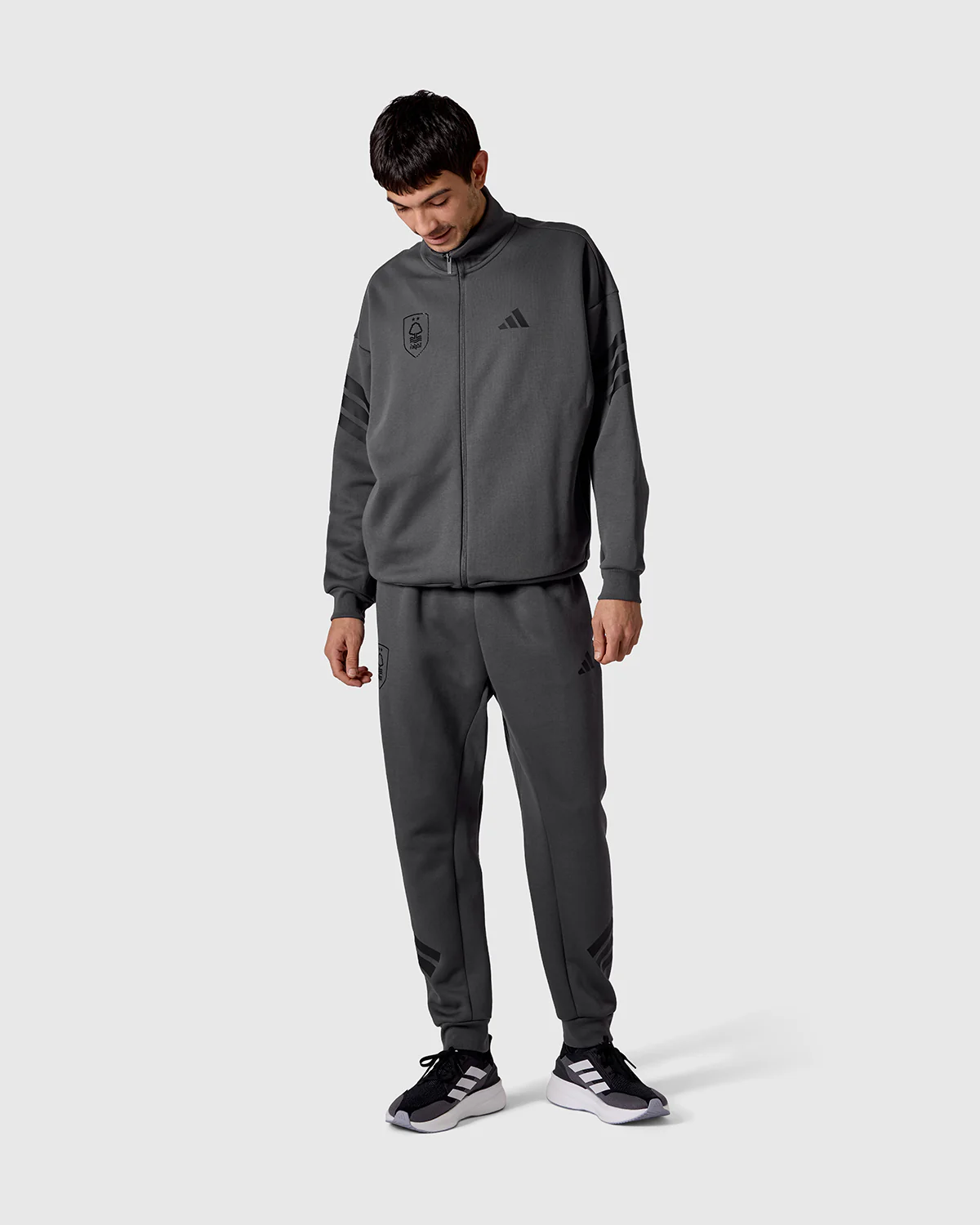 NFFC adidas Grey Future Icons 3-Stripe Track Top - Image 3