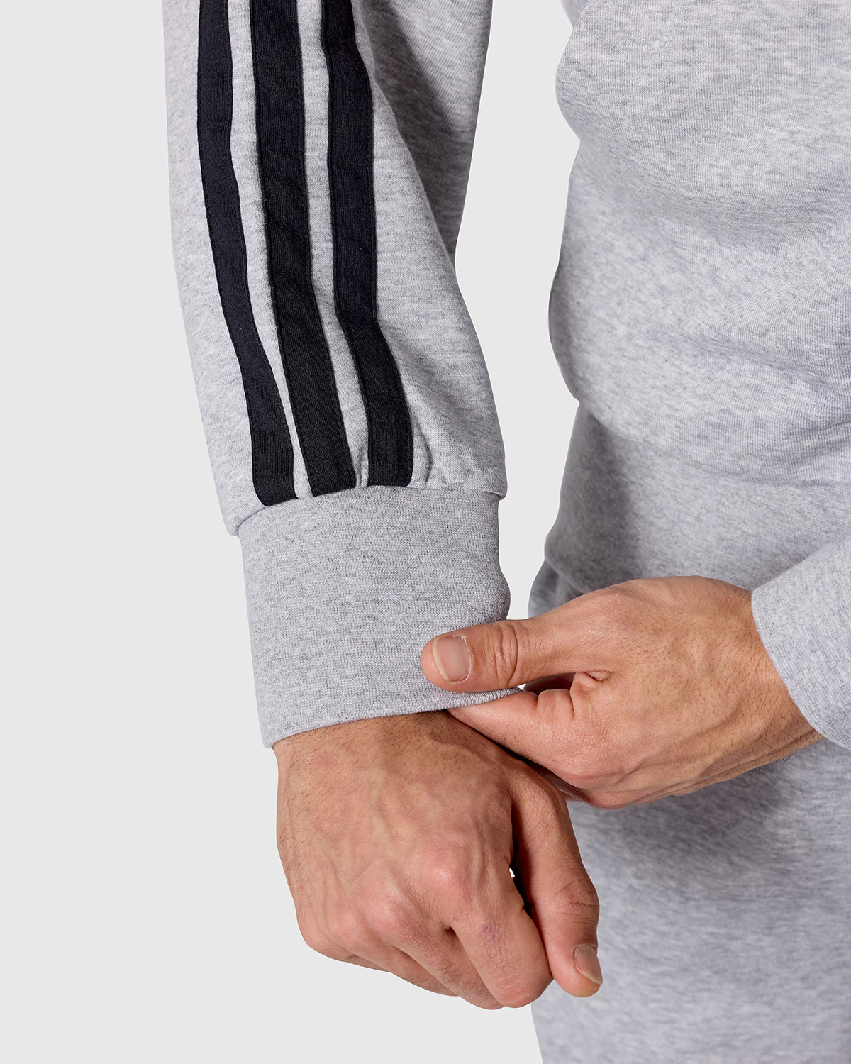 NFFC adidas Grey Marl 3-Stripe Full Zip Hoodie - Image 6