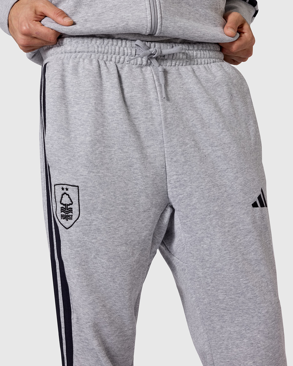 NFFC adidas Grey Marl 3-Stripe Pants - Image 5