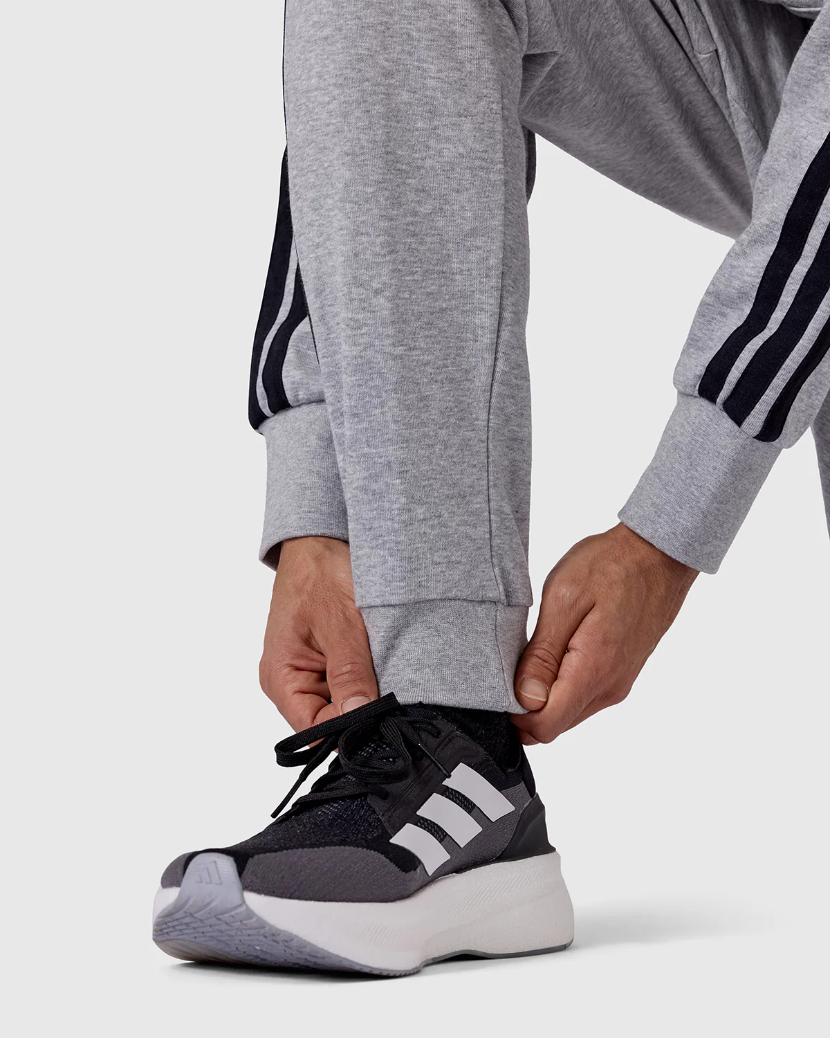 NFFC adidas Grey Marl 3-Stripe Pants - Image 6