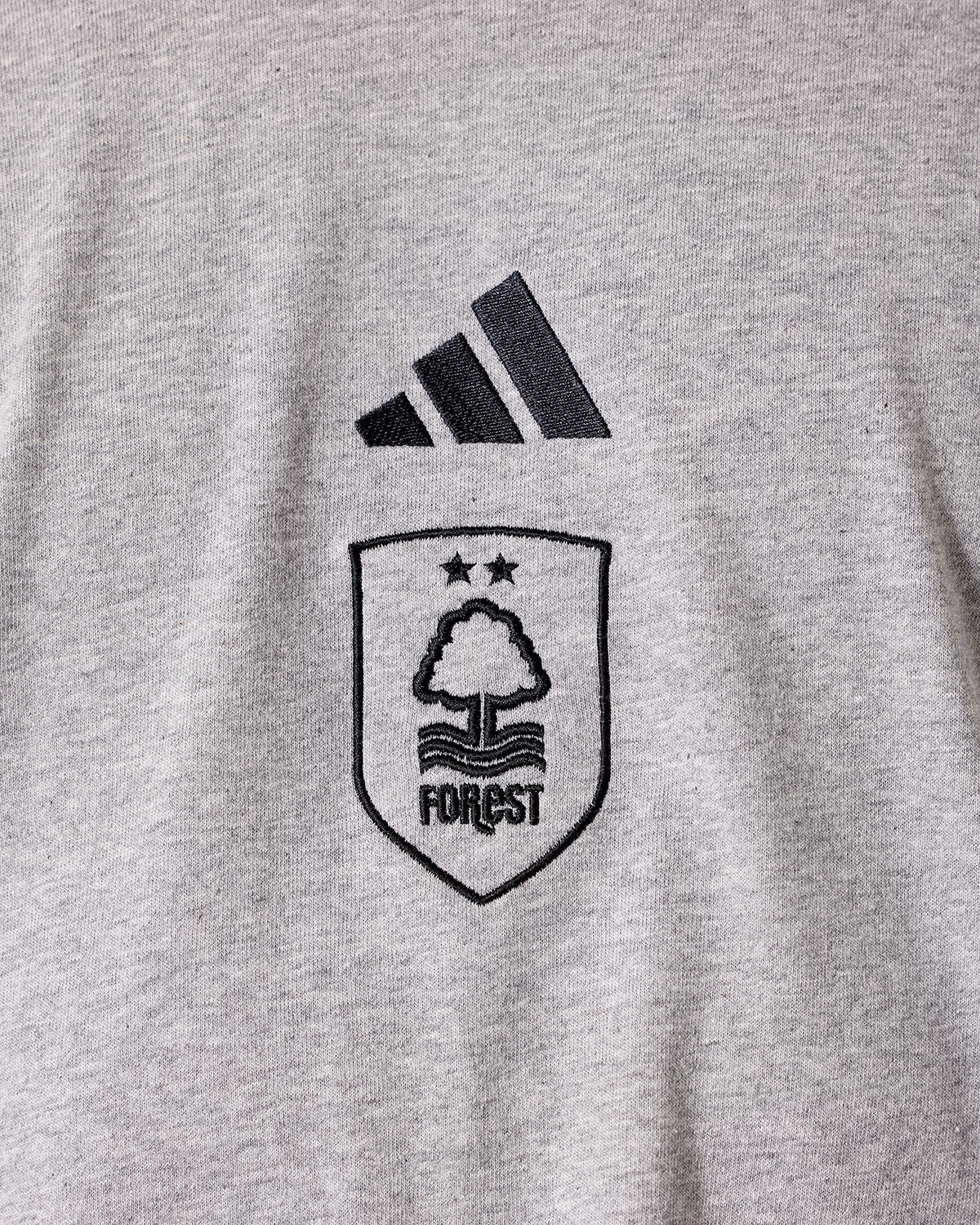 NFFC adidas Grey Marl 3-Stripe T-Shirt - Image 4