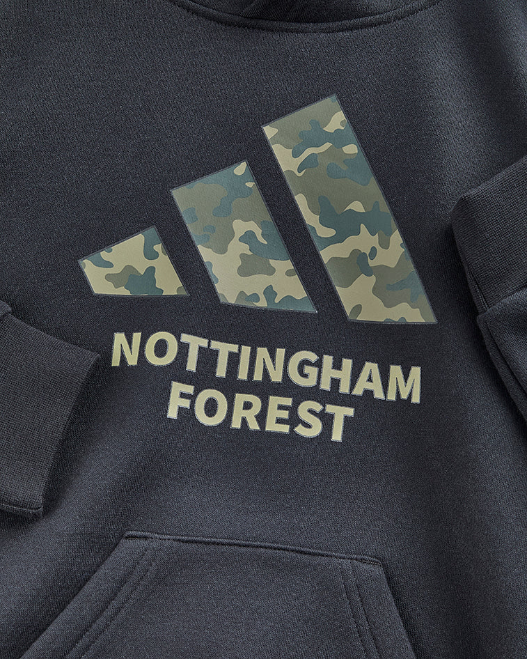 NFFC adidas Junior Black Camo Print Hoodie - Image 6
