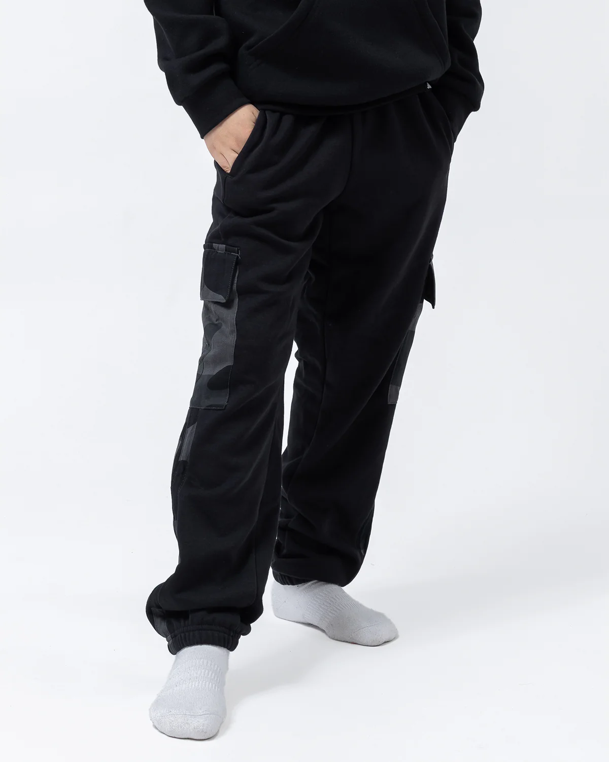 NFFC adidas Junior Black Camo Print Joggers - Image 3