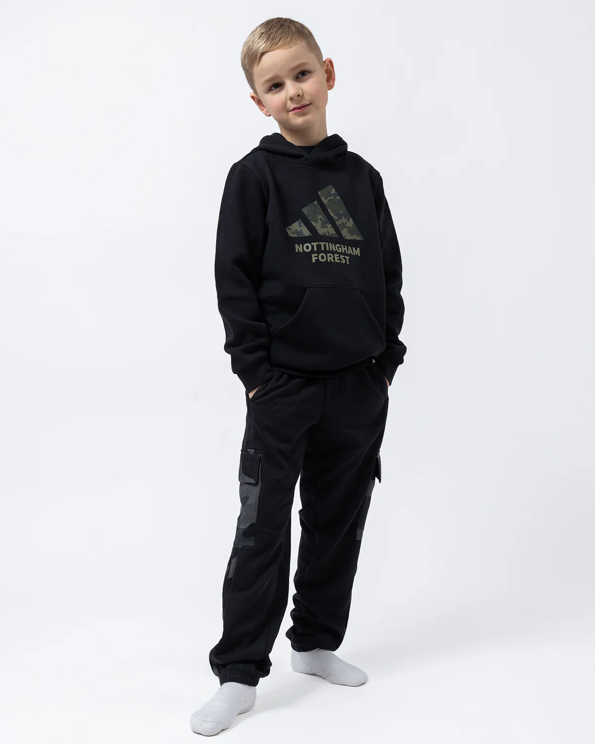 NFFC adidas Junior Black Camo Print Joggers - Image 4