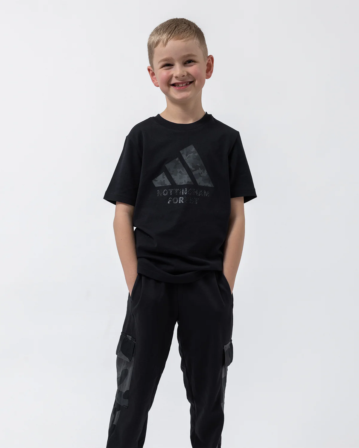 NFFC adidas Junior Black Camo Print T-Shirt - Image 3