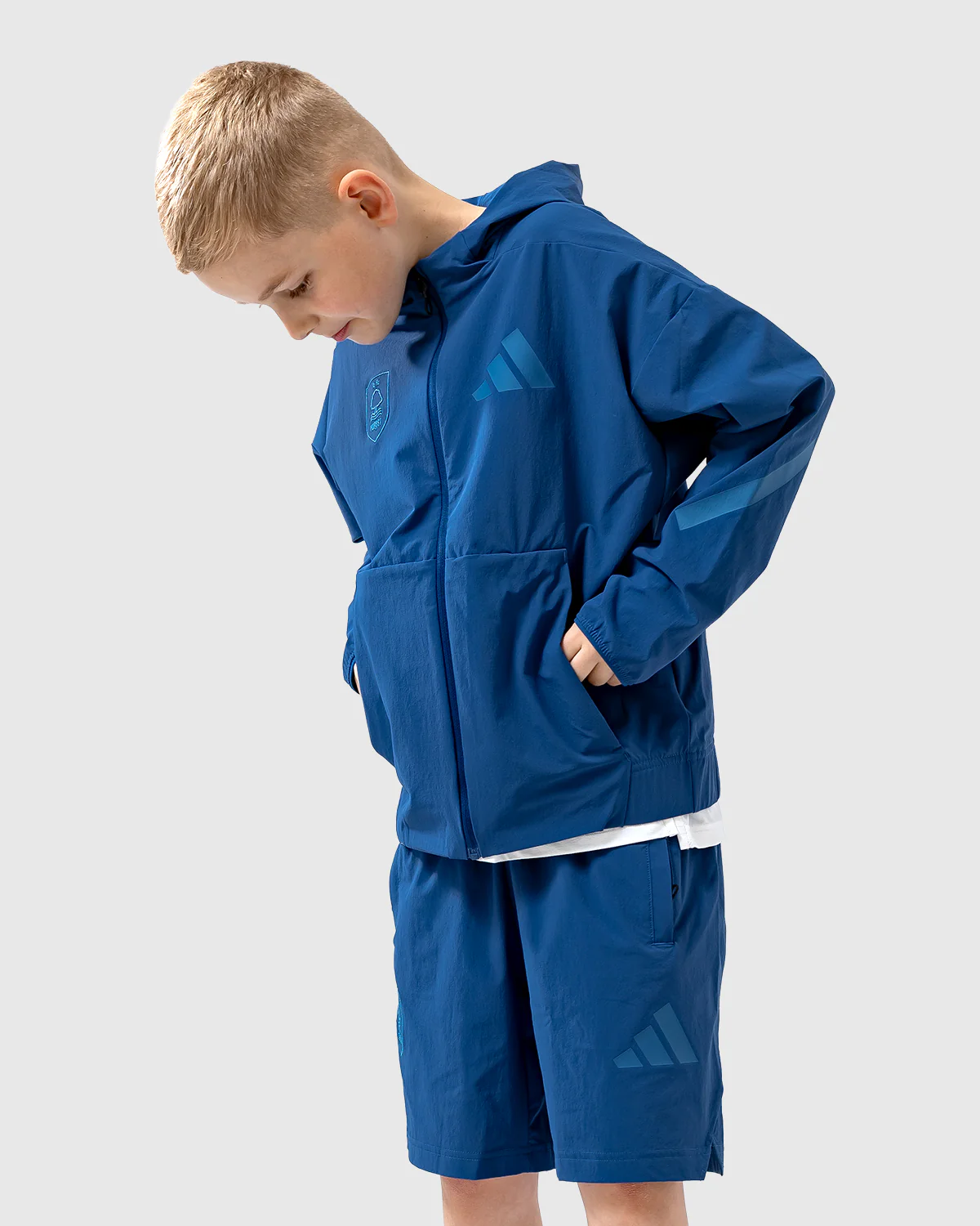 NFFC adidas Junior Dusky-Petrol ZNE Woven Track Top - Image 2
