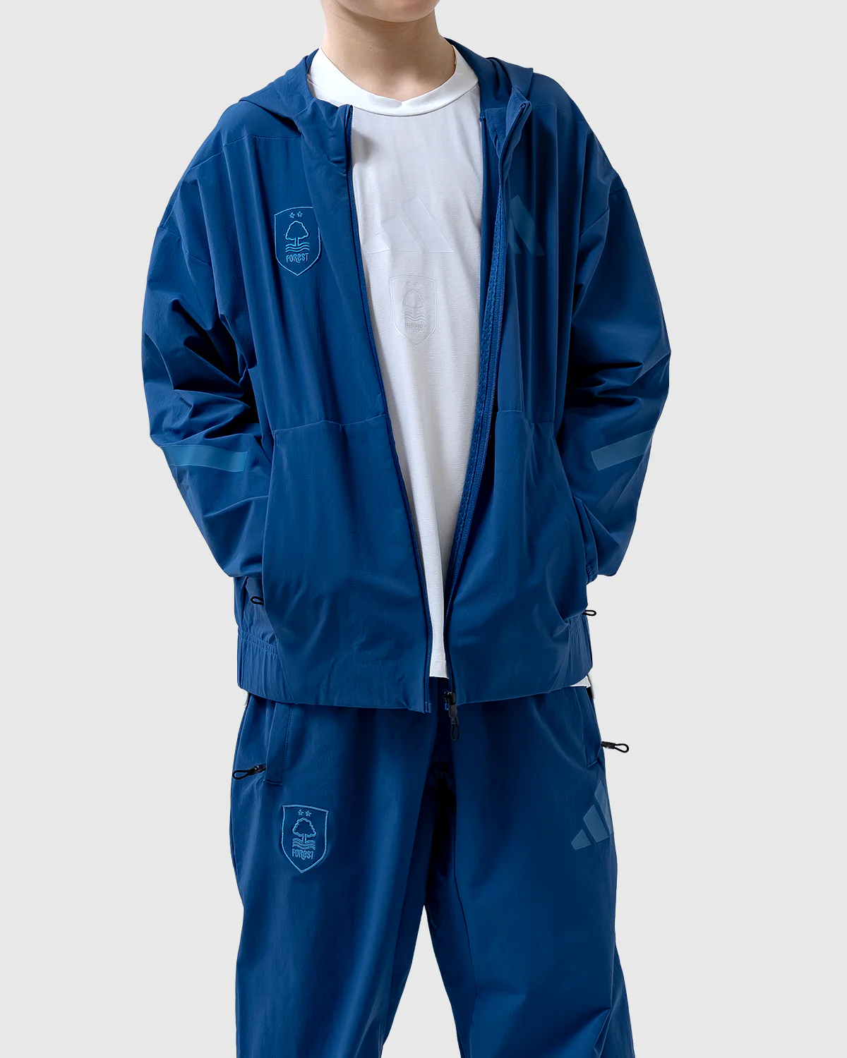 NFFC adidas Junior Dusky-Petrol ZNE Woven Track Top - Image 4