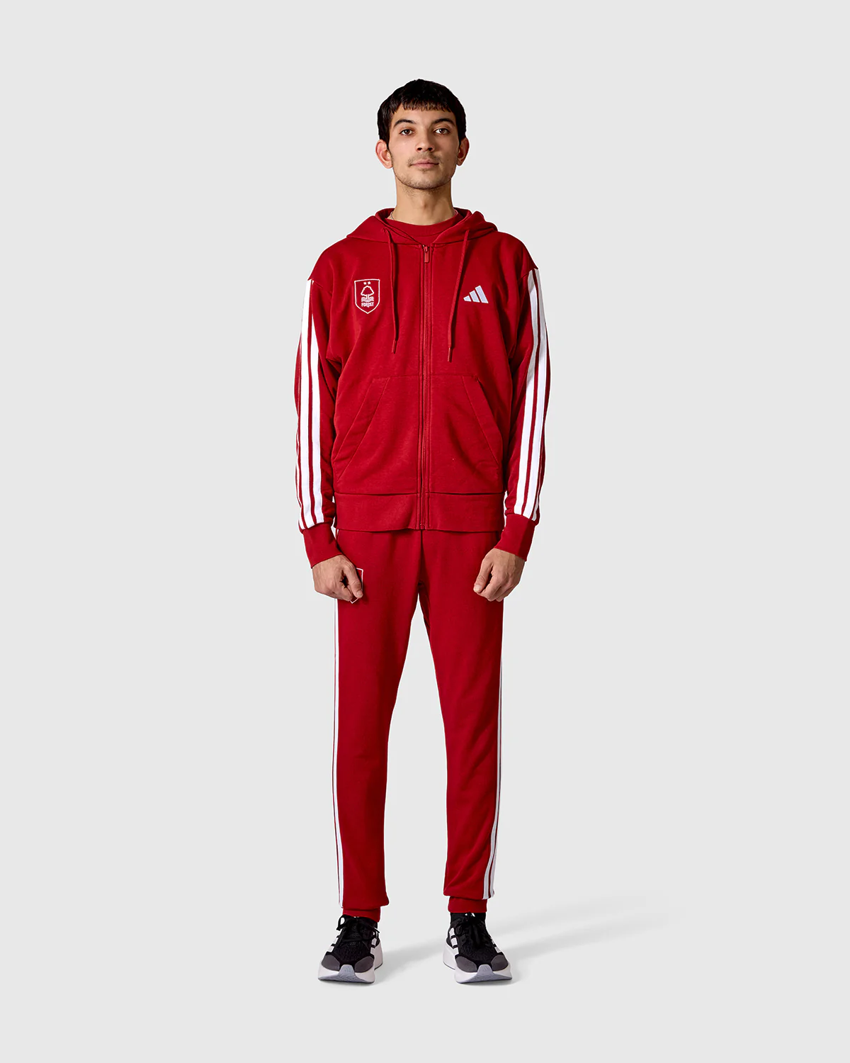 NFFC adidas Maroon 3-Stripe Full Zip Hoodie - Image 3