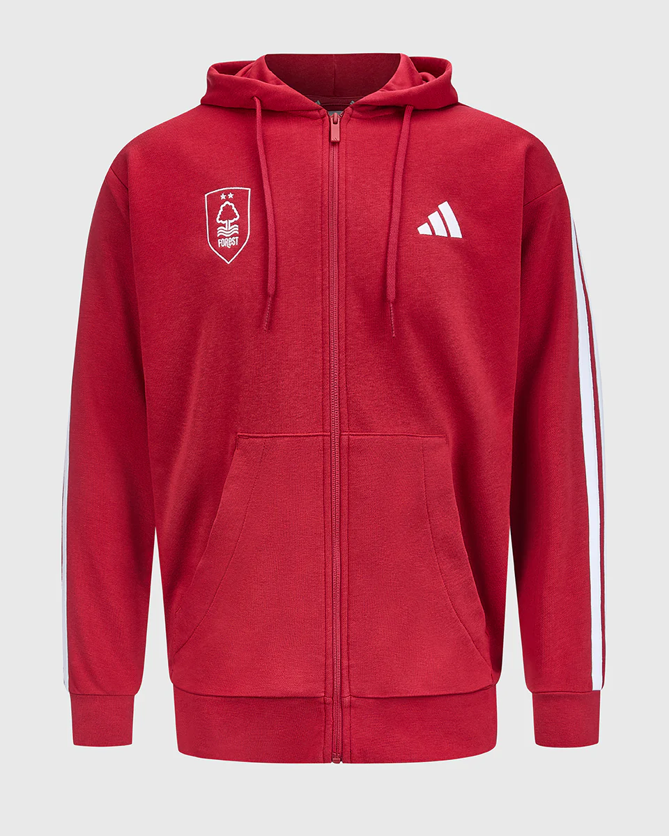 NFFC adidas Maroon 3-Stripe Full Zip Hoodie - Image 6
