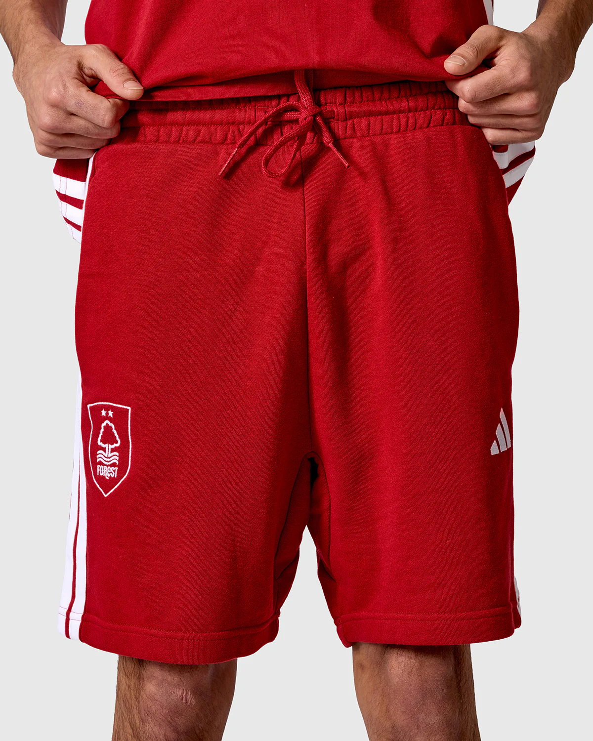 NFFC adidas Maroon 3-Stripe Shorts - Image 4