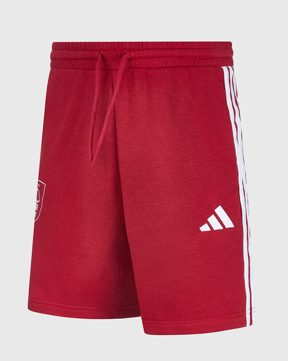 NFFC adidas Maroon 3-Stripe Shorts - Image 6