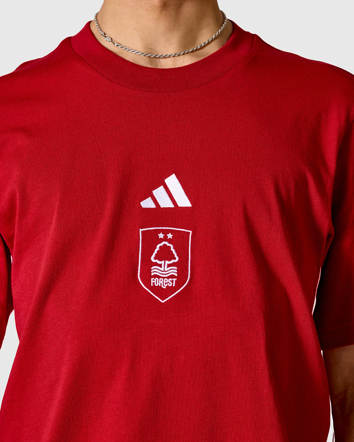 NFFC adidas Maroon 3-Stripe T-Shirt - Image 4