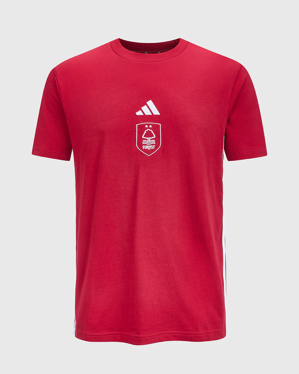 NFFC adidas Maroon 3-Stripe T-Shirt - Image 5