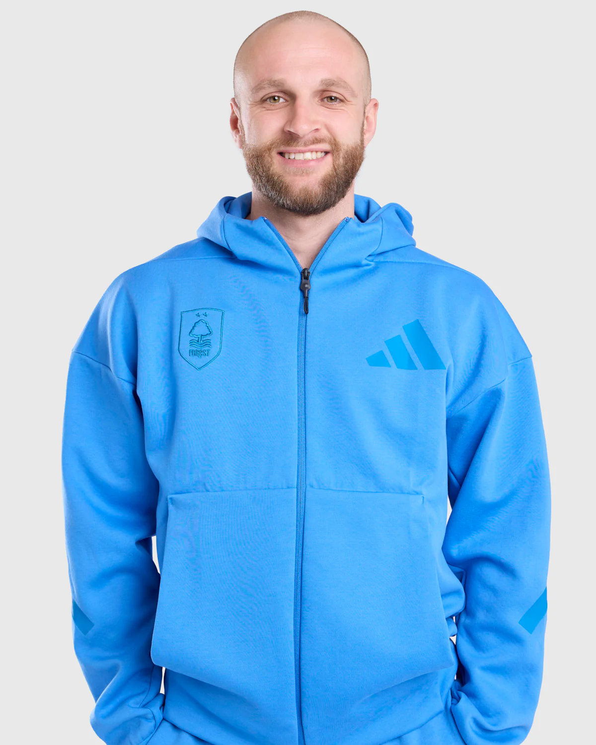 NFFC adidas Ray-Blue ZNE Full Zip Hoodie - Image 4