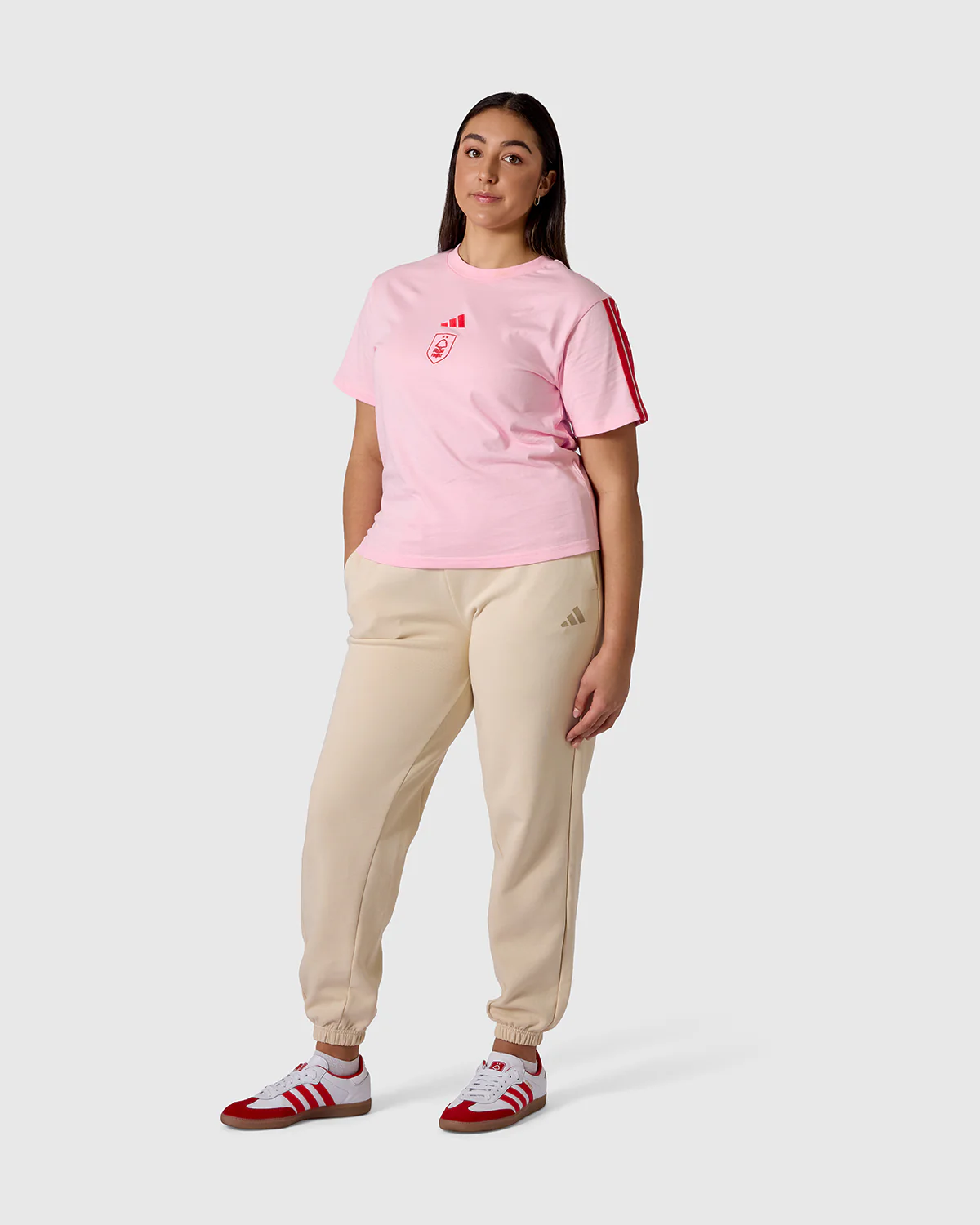 NFFC adidas Womens Ruby 3-Stripe T-Shirt - Image 3