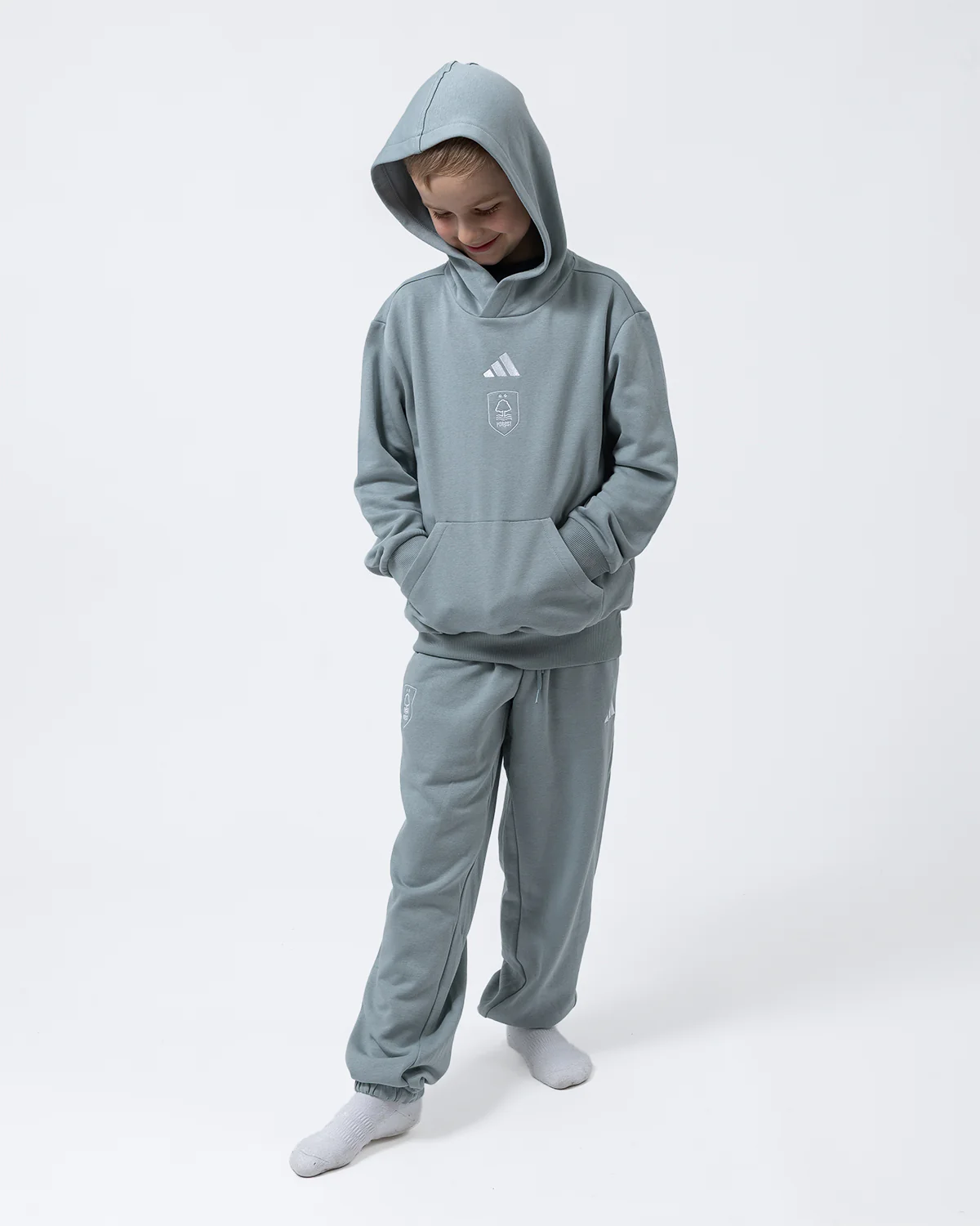 NFFC adidas Junior Sage Small Logo Hoodie - Image 3