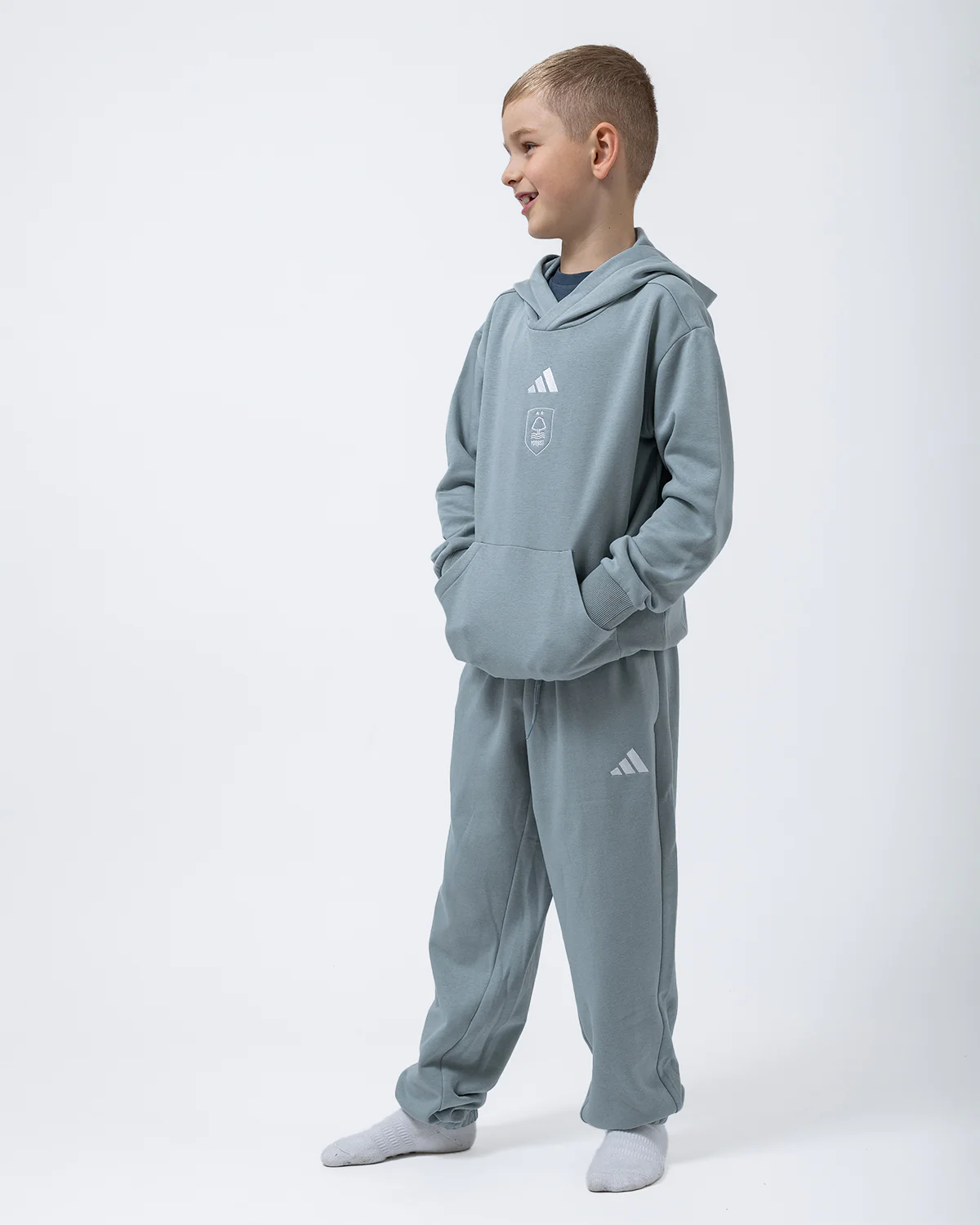 NFFC adidas Junior Sage Small Logo Hoodie - Image 4