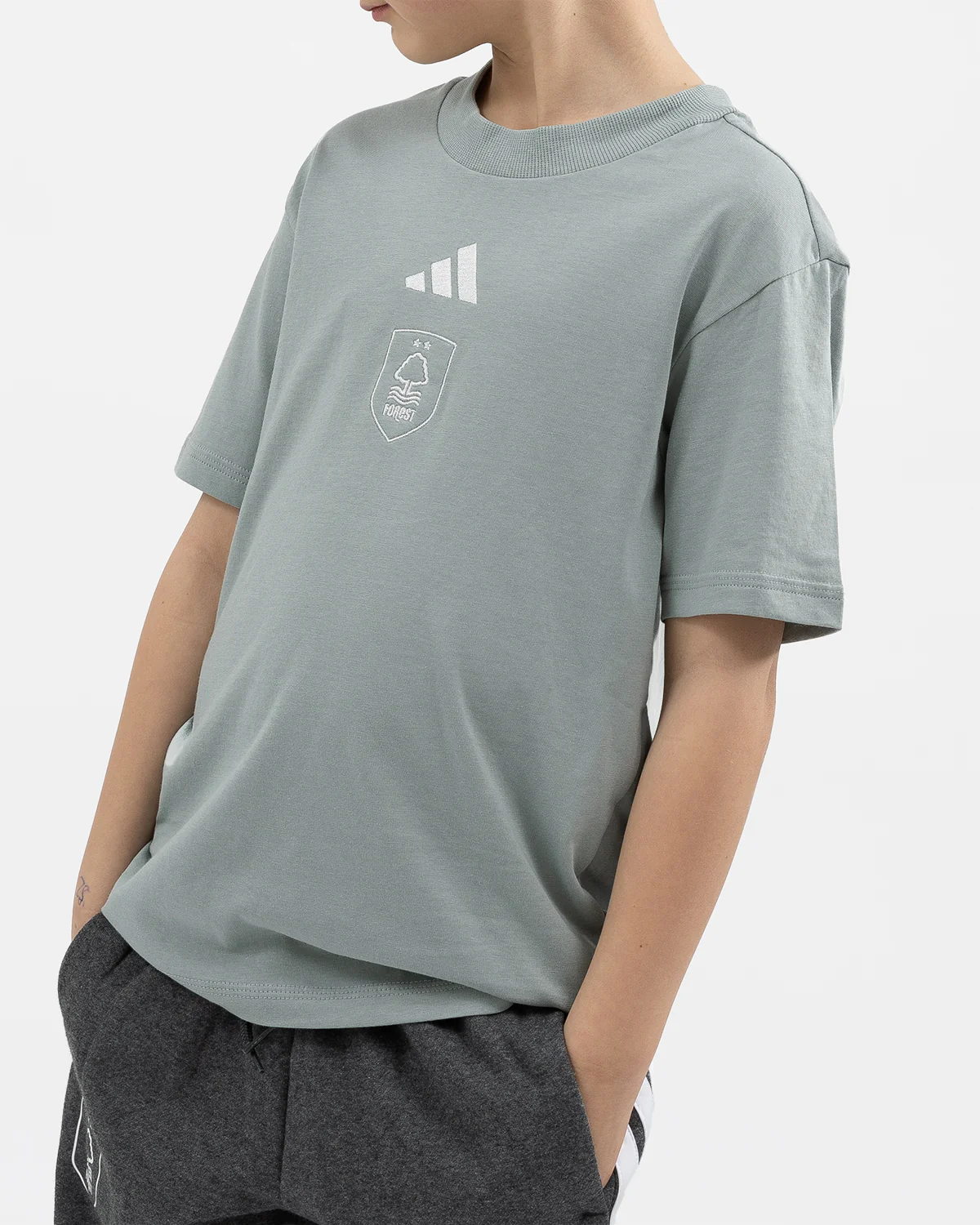 NFFC adidas Junior Sage Small Logo T-Shirt - Image 4