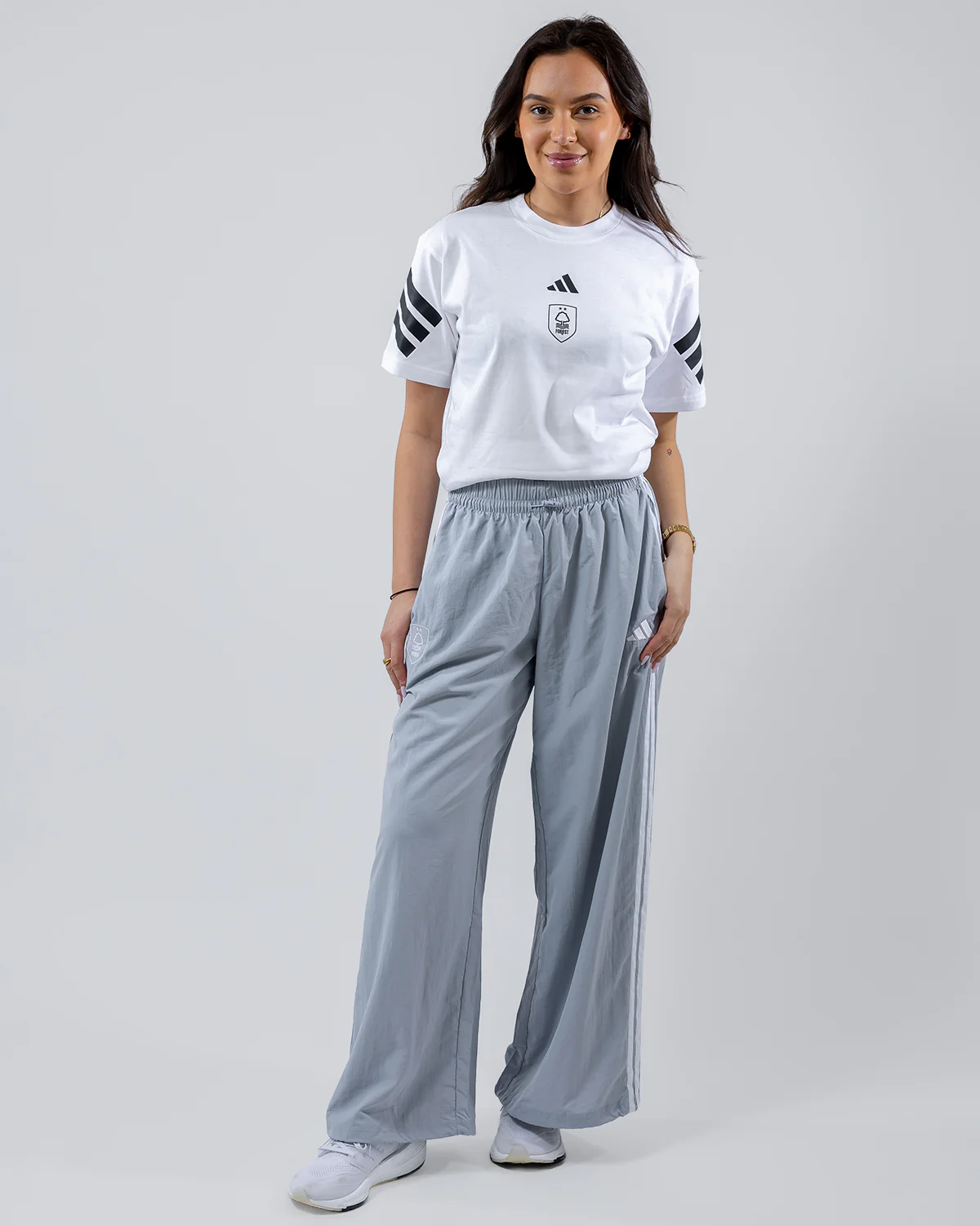 NFFC adidas Women's Silver 3-Stripe Pants - Image 2